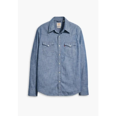 Abbildung von Levi&#039;s Barstow Western Standard Hemd, Herren, Größe: XS, Grant mid blue chambray