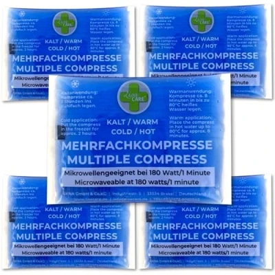 Abbildung von LisaCare Kalt Warm Kompresse Kühlpads, Kühlkissen, Warmkompresse/Kaltkompresse, Kinder &amp; Erwachsene, Spar Set 5 tlg., x Kühlakku klein, Mikrowellen geeignet!