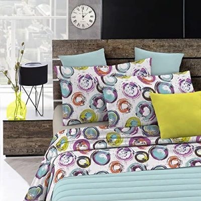 Abbildung von Fantasy CL FA astratti 2P Italian Bed Linen Bettwäsche, Cerchi Astratti, Doppelte, Mikrofaser, abstraktes Zirkeln