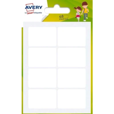 Abbildung von Avery Dekoknöpfe aus 48 Etiketten Mehrzweck 24 x 35 mm, weiß