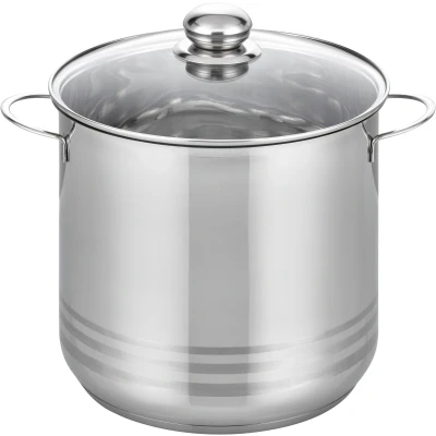 Abbildung von Elo Basic Kochtopf &quot;Brillant&quot;, Edelstahl, Großraumtopf, Ø 24 cm, 9 Liter, Induktion
