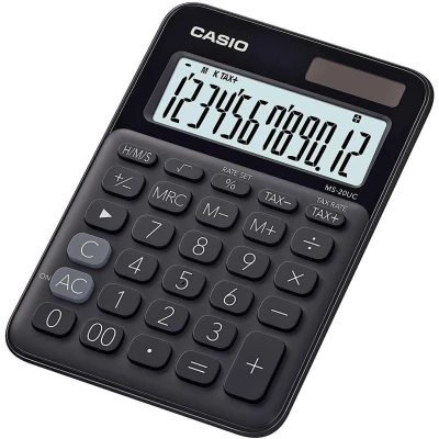 Abbildung von Casio Taschenrechner MS 20UC BK Tischrechner Schwarz Display (Stellen): 12 solarbetr
