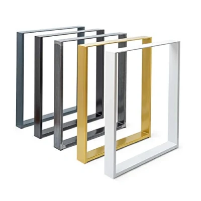 Abbildung von Magnetic Mobel 2 x Tischkufen aus Metall Industrial Tischbeine in Schwarz Weiß &amp; Rohstahl Alle Größen für Esstisch Schreibtisch Couchtisch Bank DIY Tischgestell (60x40 cm (Couchtisch) Gold)