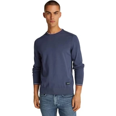 Abbildung von Tommy Hilfiger Rundhalspullover &quot;RWB COTTON CREW NECK&quot;, farbliche Akzente in Farben