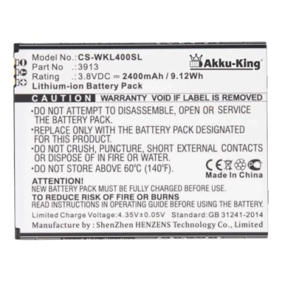 Abbildung von Akku kompatibel mit Wiko 3913 Li Ion 2400mAh für Harry, Lenny 4, 4 Plus