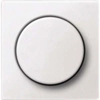 Abbildung von Schneider Electric Merten MEG5250 0419 Zentralplatte mit Drehknopf, Drehdimmer, Drehdimmereinsatz, Polarweiß, System M, Made in Germany