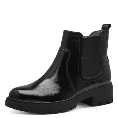Abbildung von Tamaris Comfort Chelsea Plateaustiefelette, Damen, Größe: 40, Black patent Schuhe