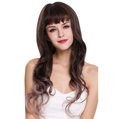 Abbildung von WIG ME UP H1835 6A/612 Perücke Damenperücke lang gewellt wellig Pony Braun Rosa Ombre Mix