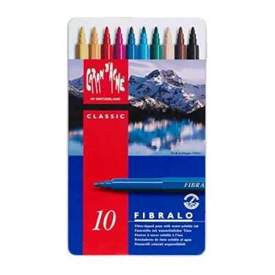 Abbildung von CARAN d&#039;ACHE FIBRALO Aquarelle Filzstifte in Metallbox 10 Stück