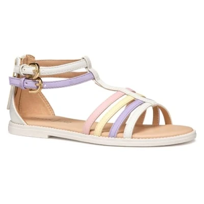 Abbildung von Geox Karly GIRL Riemensandalette für Kinder, Größe: 28, White/lilac Schuhe