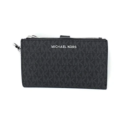 Abbildung von Michael Kors Damen Jet Set Travel Double Zip Wristlet Signature Handgelenk, Schwarzes PVC 2