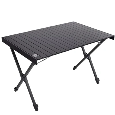 Abbildung von TIMBER RIDGE Campingtisch Klappbar Höhenverstellbar Klapptisch Camping Falttisch Tragbar Aluminium mit Tasche für Picknick Kochen Garten Wandern Reisen 108x71cm Schwarz