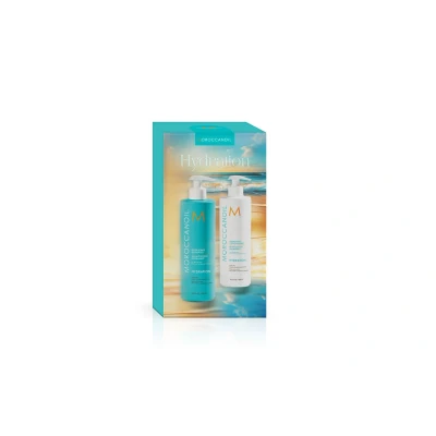 Abbildung von Packung mit feuchtigkeitsspendendem Shampoo und Spülung, 2x500 ml, Moroccanoil