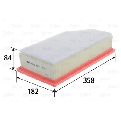 Abbildung von VALEO 585459 Luftfilter 84 182 358 Filtereinsatz CITROËN: C5 III Kombi, 3, C6 Limousine, PEUGEOT: 407 SW, Coupe