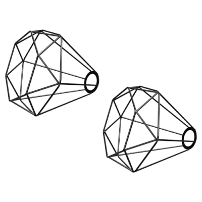 Abbildung von ledscom.de 2 Stück Käfig Lampenschirm, schwarz, 200mm Ø