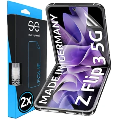 Abbildung von SE© für Samsung Galaxy z Flip3 Schutzfolie 2x Folien im SET aus Deutschland, zflip 3 Folie TPU Technologie, als Alternative flip Schutzglas