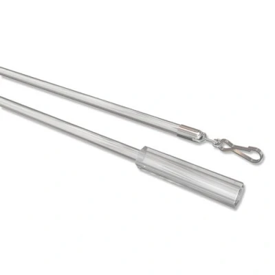 Abbildung von INTERDECO Schleuderstab/Gardinenstab mit Griff (1 Stück) Glasklar aus Kunststoff für Gardinen/Vorhänge, Remus, 100 cm