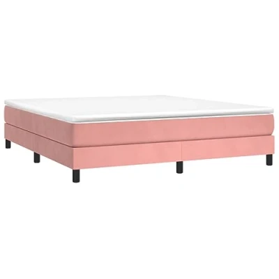 Abbildung von vidaXL Bettgestell, Polsterbett Bett für Schlafzimmer, Bettrahmen mit Lattenrost Stützbeinen, Schlafzimmerbett Doppelbett, Rosa 180x200cm Samt