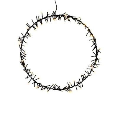 Abbildung von Spetebo LED Ring schwarz zum Hängen mit Timer 40 cm Metallkranz Gold Lichterkette Weihnachtsdeko Fensterdeko Weihnachten Türkranz