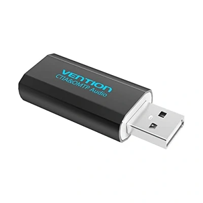 Abbildung von Vention Externe USB Soundkarte, auf Klinke Adapter mit Mikrofon, 2.0 Stecker 3.5mm Aux TRRS Buchse für PS4, Laptop, Raspberry Pi, Headset, Soundkarte (schwarz)