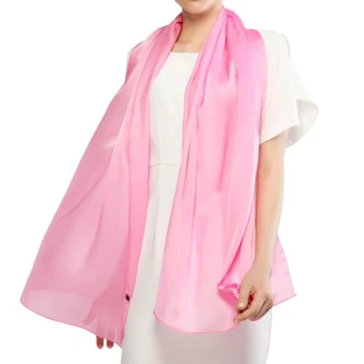 Abbildung von RIIQIICHY Stola Fur Abendkleid Damen Rosa Chiffon Schals tücher Festlich Einfarbiger Schal