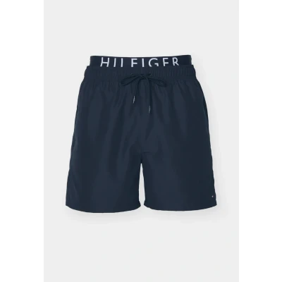 Abbildung von Tommy Hilfiger LOGO Medium Drawstring Badeshorts, Herren, Größe: Large, Blue spell