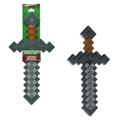 Abbildung von Mattel Minecraft Kampfspielzeug Zubehörkollektion im pixeligen Design für Rollenspiele (verschiedene Styles), JCV19, [Mehrfarbig]
