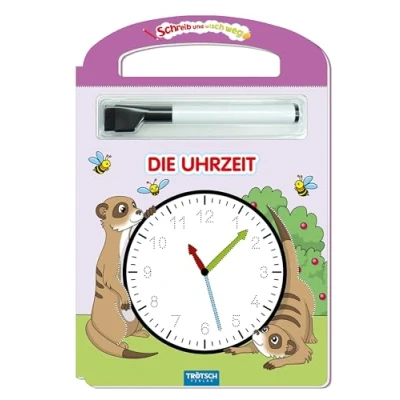 Abbildung von Trötsch Die Uhrzeit Schreib und Wisch Weg mit Stift: Übungsheft Lernheft Vorschule Grundschule (Schreib Lernhefte)