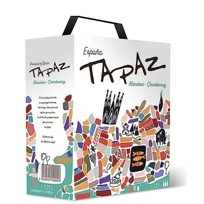 Abbildung von Tapaz Weißwein Macabeo, Chardonnay in Bag Box, aus Spanien (1 x 2,25 L)