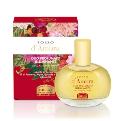Abbildung von Helan, Amberrot Haaröl, Gesicht und Körperöl, Duftspray, mit Rosmarinöl für Haare, Vitamin E Süßmandelöl, pflegendes Haaröl Körper, 50 ml