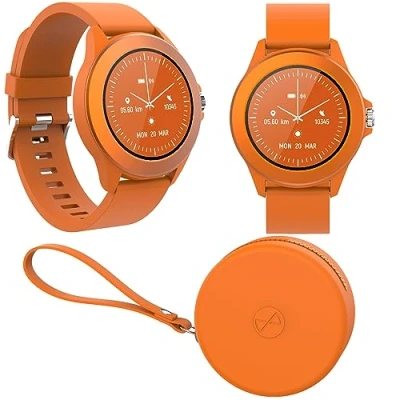 Abbildung von FOREVER Colorum CW 300 Orange Smartwatch Wasserdicht IP68 Pulsuhr mit Schrittzähler Schlaftracker Kalorienzähler Lange Akkulaufzeit Android/iOS Sportuhr Damen Herren Unisex Stilvolles Design