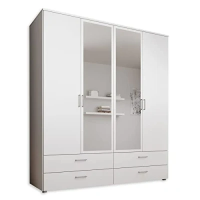 Abbildung von Schlafkontor Drehtürenschrank &quot;Spazio&quot;, weiß, Schlafzimmerschrank mit Spiegel