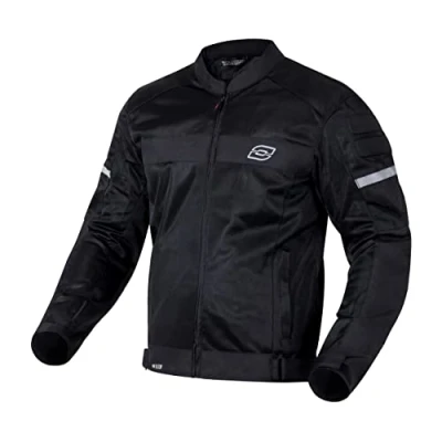 Abbildung von OZONE MOTO Dart Motorradjacke Herren Textil Ellbogen und Schulterprotektoren Reflektierende Elemente Mesh Einsätze 4 Taschen