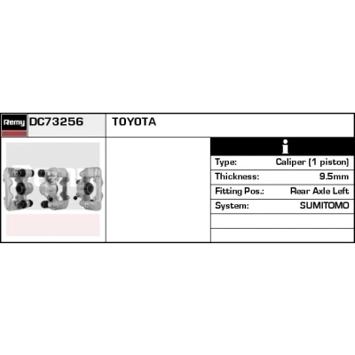 Abbildung von DELCO Remy DC73256 Bremssattel Stahlguss Remanufactured TOYOTA: RAV4 II SUV