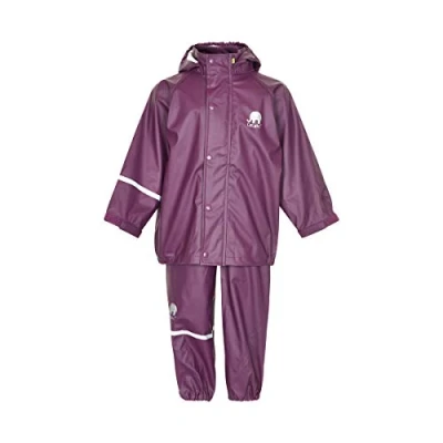 Abbildung von CELAVI Mädchen Zweiteiliger Regenanzug In Vielen Farben Regenjacke, Dunkel Violett (BlackBerry Wine 666), 150 EU