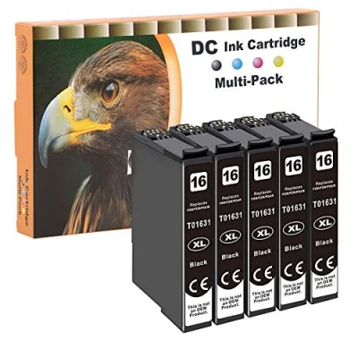 Abbildung von D&amp;C 5X 17ml Black Druckerpatronen Kompatibel mit Epson 16XL 16 XL für Workforce WF 2700 2750 DWF 2760 2010 W 2500 2510 2520 NF 2530 2540 2630