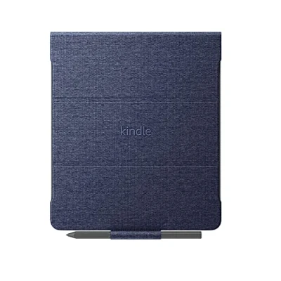 Abbildung von Amazon Kindle Scribe Klapphülle mit magnetischer Befestigung schlankes, leichtes Design (nur geeignet für Scribe), Stoff, jeansblau