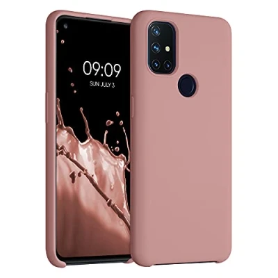 Abbildung von kwmobile Hülle kompatibel mit OnePlus Nord N10 5G Silikon Handy Case Handyhülle weiche Oberfläche kabelloses Laden Winter Rose