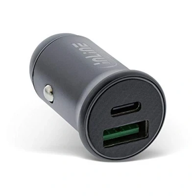 Abbildung von InLine 31502G USB KFZ Stromadapter Power Delivery, A + Typ C, grau