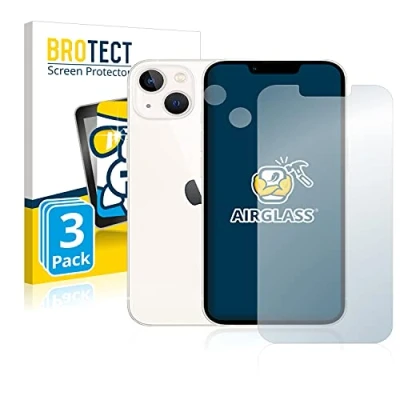 Abbildung von BROTECT Schutzglas für Apple iPhone 13 (Display+Kamera) (3 Stück) Schutzfolie Panzer Folie Glas [Extrem Kratzfest 9H, Anti Fingerprint,