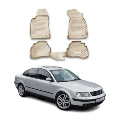Abbildung von OMAC 7504444BG Fußmattensatz Gummi, TPE (thermoplastischer Elastomer) 4 beige VOLKSWAGEN: Passat B5 GP Variant, Variant
