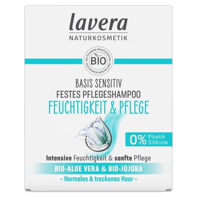 Abbildung von Lavera Shampoo Festes Pflegeshampoo Basis Sensitiv Feuchtigkeit &amp; Pflege Shampoo, Größe: 50 g, Weiß