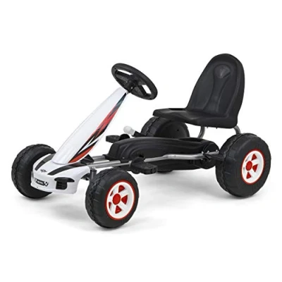 Abbildung von Milly Mally Viper White Pedal Gokart für Kinder bis 30 kg mit Handbremse