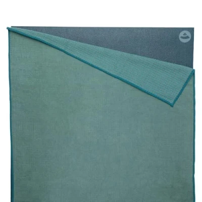 Abbildung von Yogatuch GRIP ² Yoga Towel mit Antirutschnoppen mineral blue