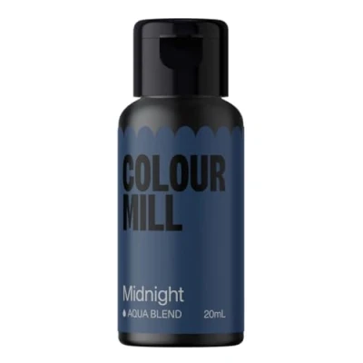 Abbildung von Colour Mill Aqua Blend Midnight 20 ml Lebensmittelfarbe auf Wasserbasis Sehr intensiv, hoch konzentriert
