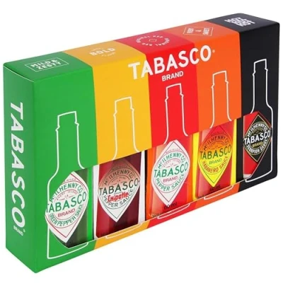 Abbildung von TABASCO Brand Geschenk Set: 60ml Glasflaschen mit scharfe Chili Sauce 100% natürlich Schärfe Anfänger bis Liebhaber kommen auf ihren Geschmack!… (5 pack)