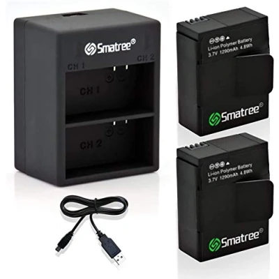 Abbildung von Smatree Batterie und schnelles Dual Ladegerät für GoPro HERO3+, HERO3, Ersatz AHDBT 201, 301, 302, AHBBP ACARC 001, AWALC 001