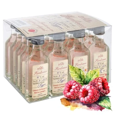 Abbildung von ALTE Himbeere Obstbrand 20 x mL Exquisiter und milder Schnaps, im Holzfass gelagert, 41 % Entdecken Sie den Premium Genuss der Linie aus Deutschland!