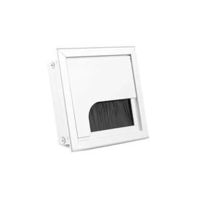 Abbildung von ATM® Schreibtisch Kabeldurchführung Edelstahl mit integrierter Bürste und Klappe Für Ordnung Übersicht am Arbeitsplatz Rechteckig (Silber, 80 x mm)