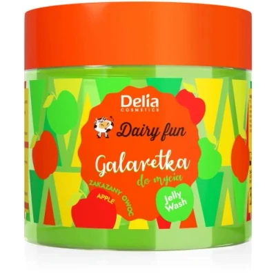 Abbildung von Delia Cosmetics Dairy Fun Apfel Gelee für Körperwäsche Reinigt und erfrischt Duftende glatte Haut Intensiver saftiger Apfelduft Natürliche Extrakte 350g…